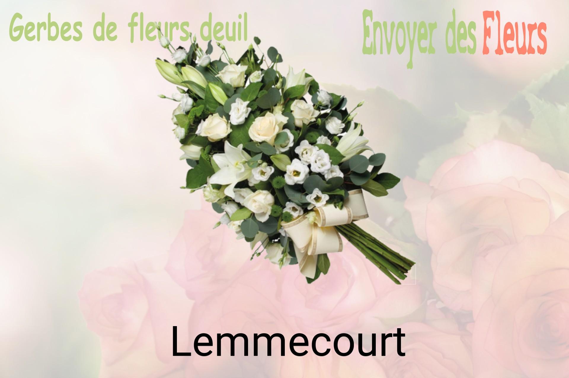 Gerbe de fleurs de deuil livrée à Lemmecourt